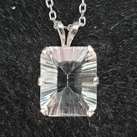 Elegant Vintage Italy 925 Silver 4 CT Genuine White Topaz Minimalist Necklace - Picture 1 of 11